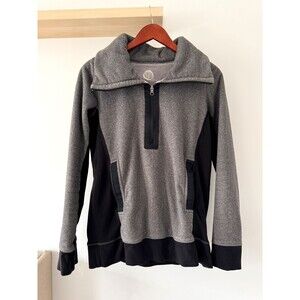 Lululemon Women Sweatshirt Gray Post Chaturanga 1/2 Zip Pullover Fleece Size 6